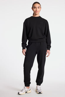 Bandier | Classic Logo Terry Crewneck Sweatshirt | Black