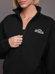 Bandier | Les Sports Bandier 1/2 Zip Sweatshirt | Black/White