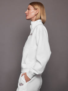Bandier | Les Sports Bandier 1/2 Zip Sweatshirt | White/Cordovan