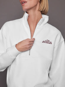 Bandier | Les Sports Bandier 1/2 Zip Sweatshirt | White/Cordovan