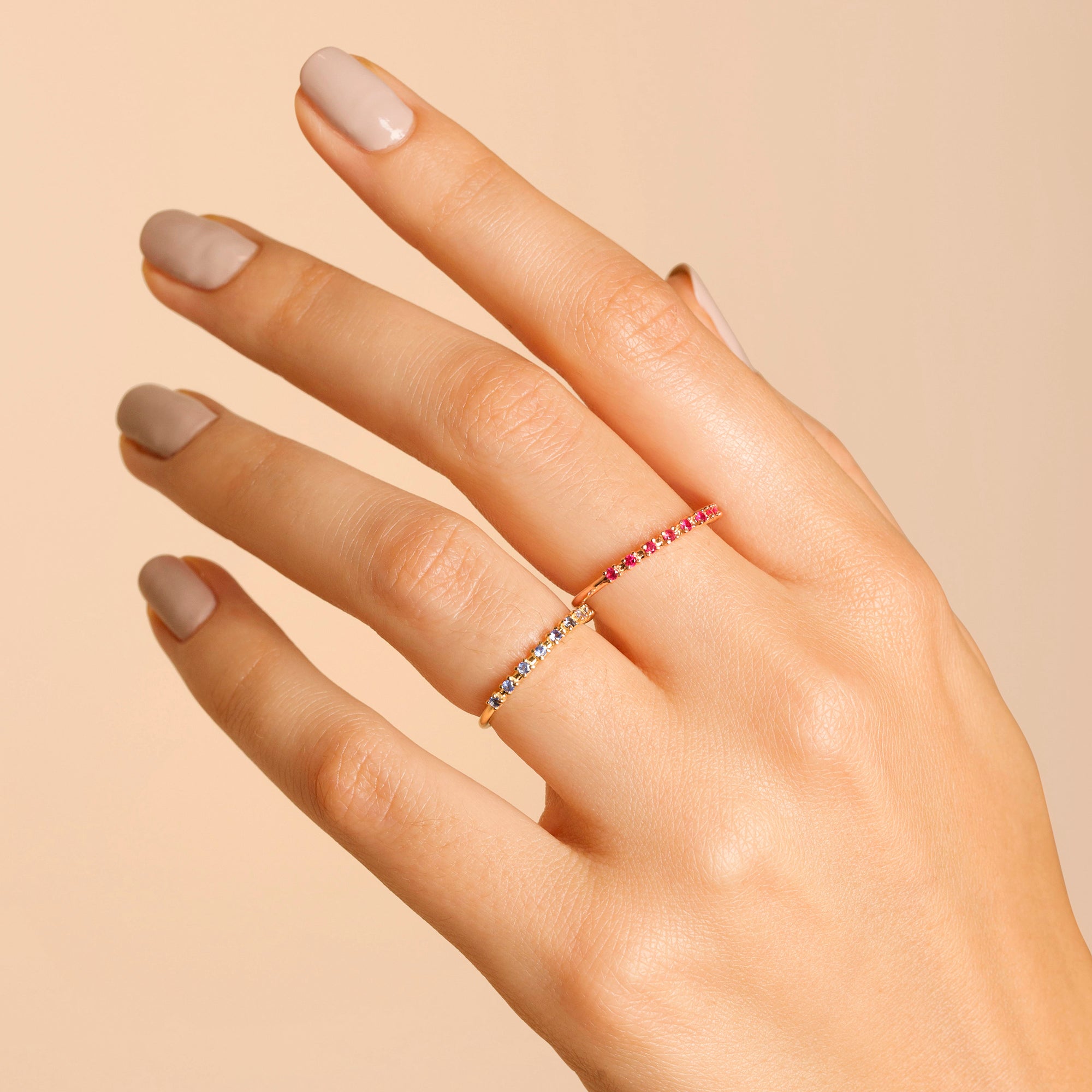 Bold Nine Ruby Band | 14K Solid Rose Gold