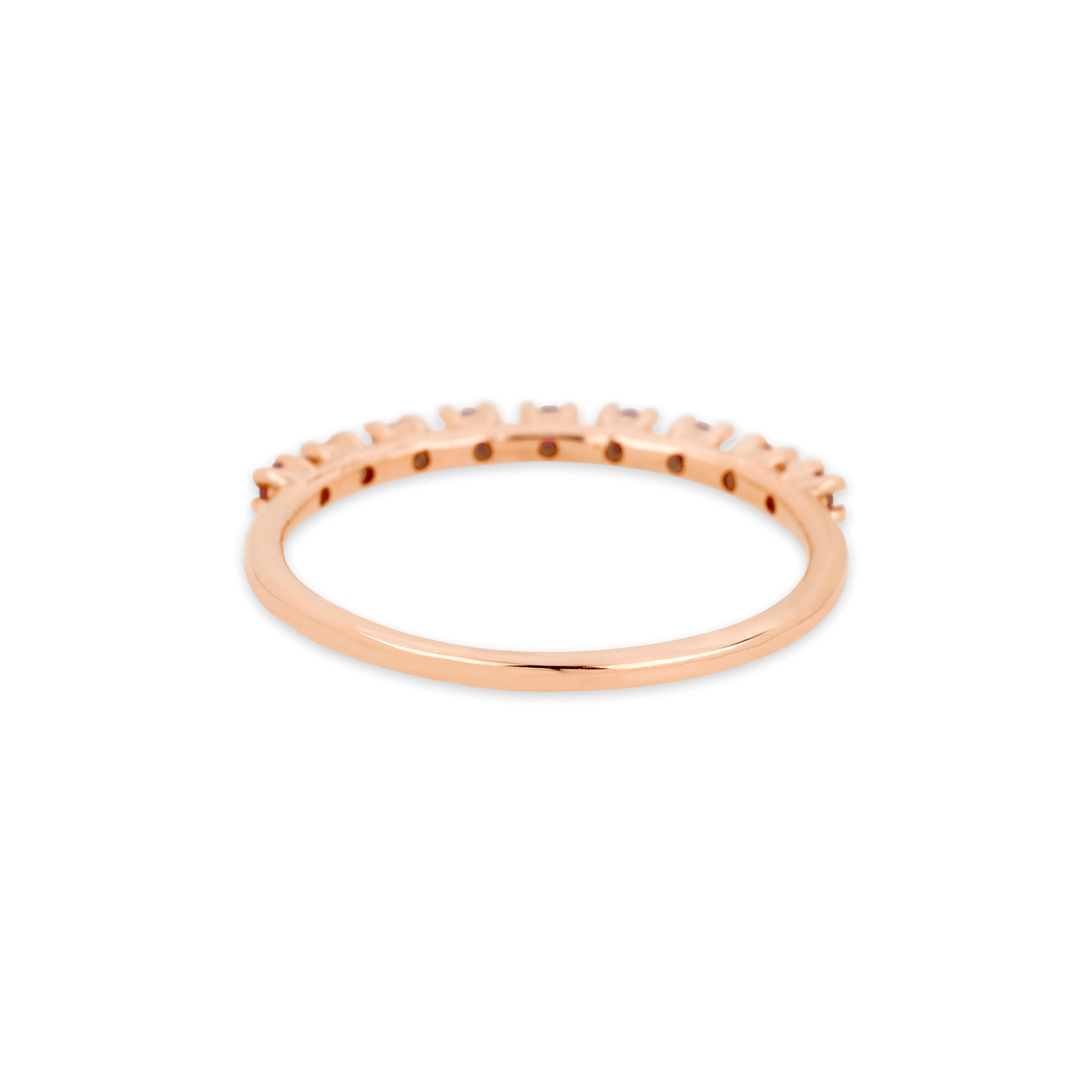 Bold Nine Ruby Band | 14K Solid Rose Gold