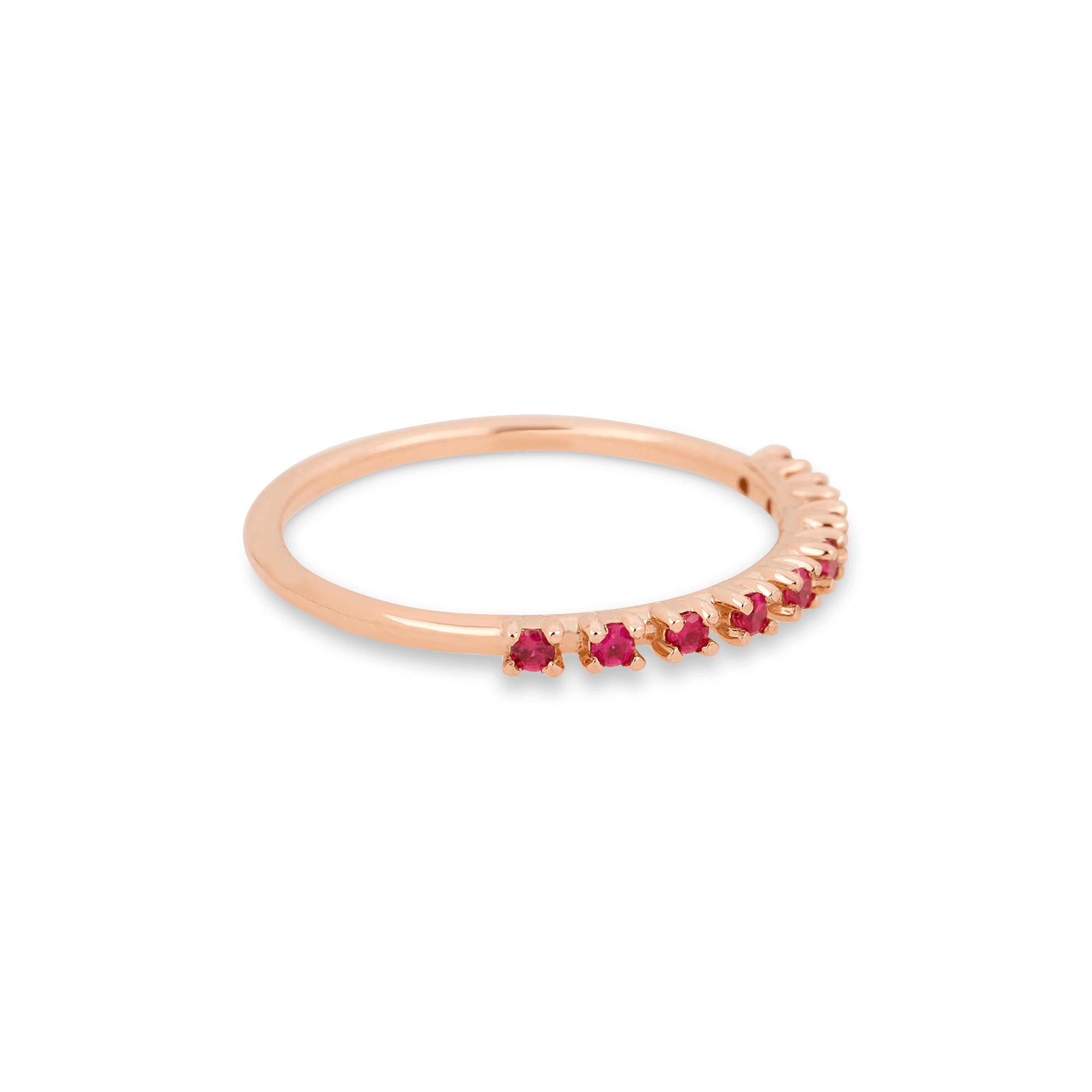 Bold Nine Ruby Band | 14K Solid Rose Gold