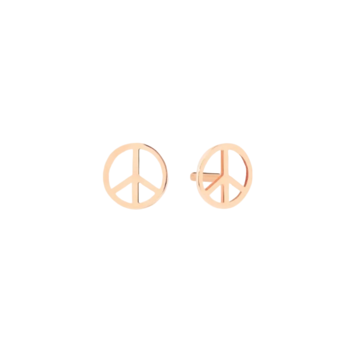 Peace & Love Studs | 18K Rose Gold