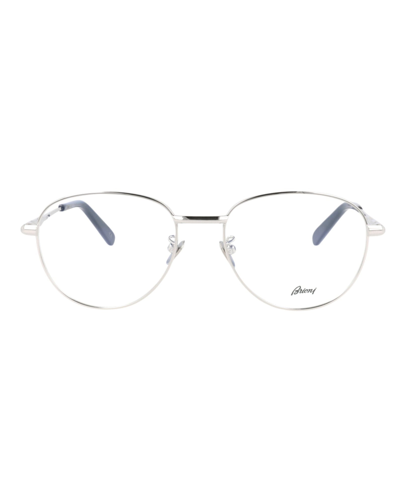 Brioni Round Metal Optical Frames | Silver