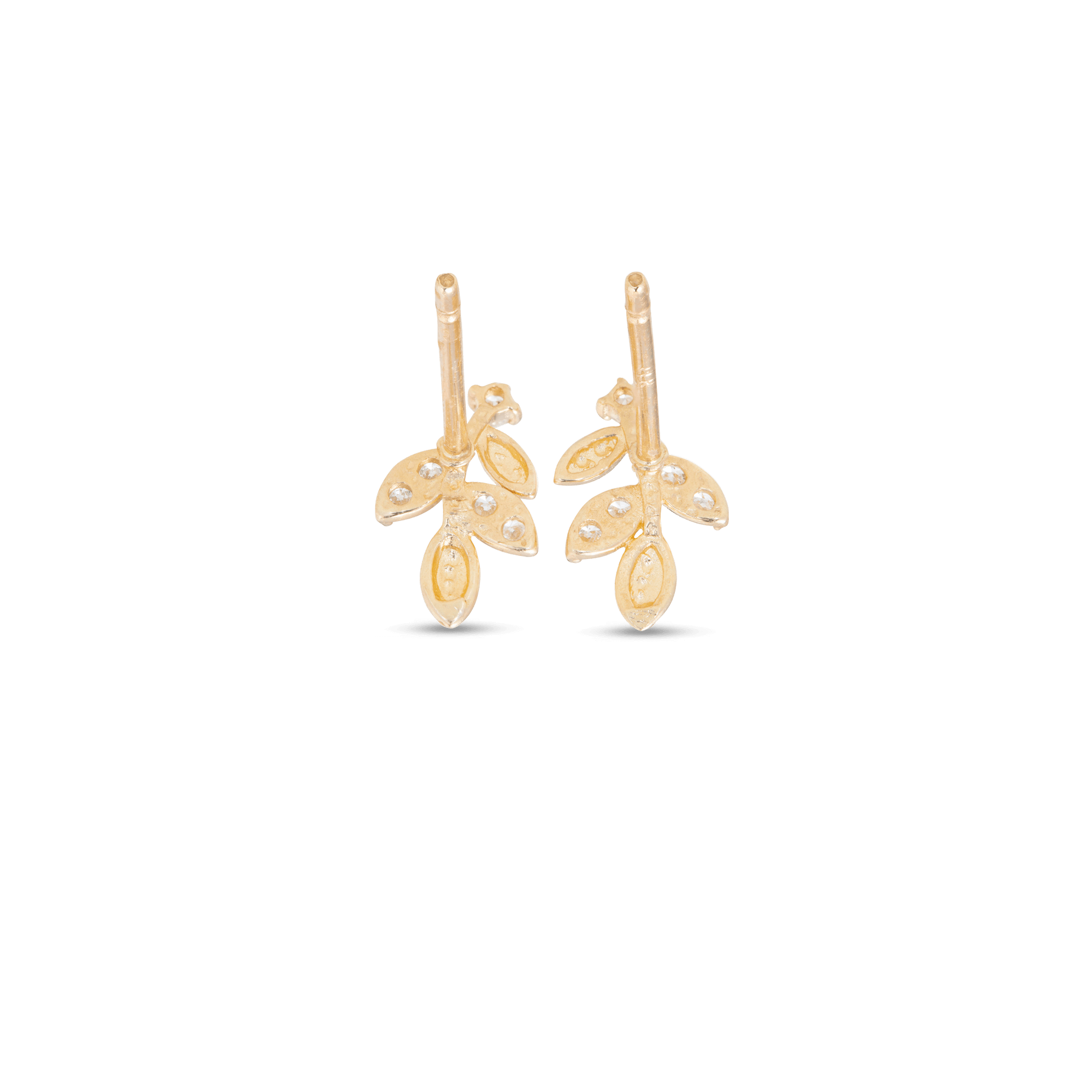 Pair | Branch Diamond Studs | 14K Solid Yellow Gold