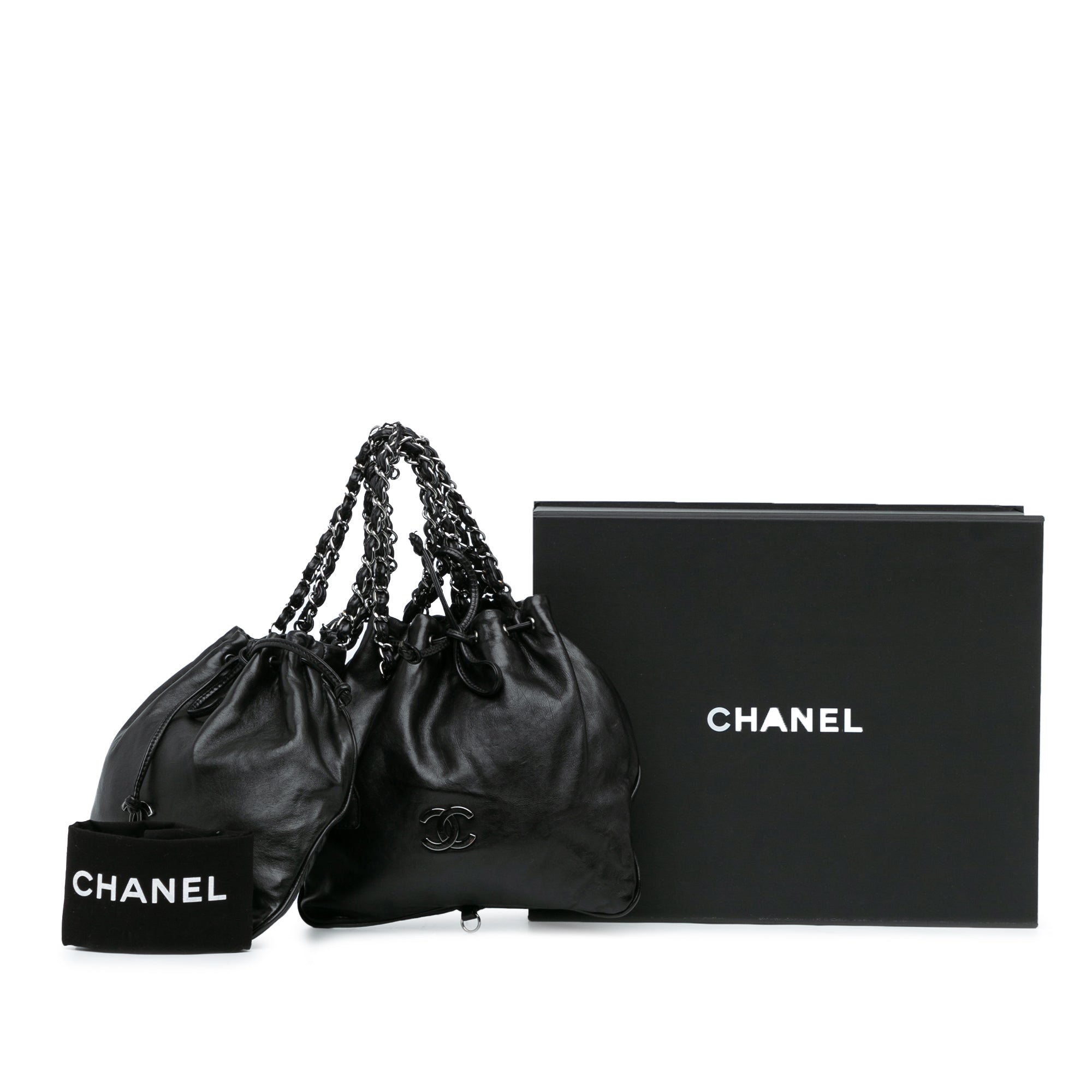 Chanel | Pre-Owned CC Calfskin Dual Twin Chain Handbag | Black