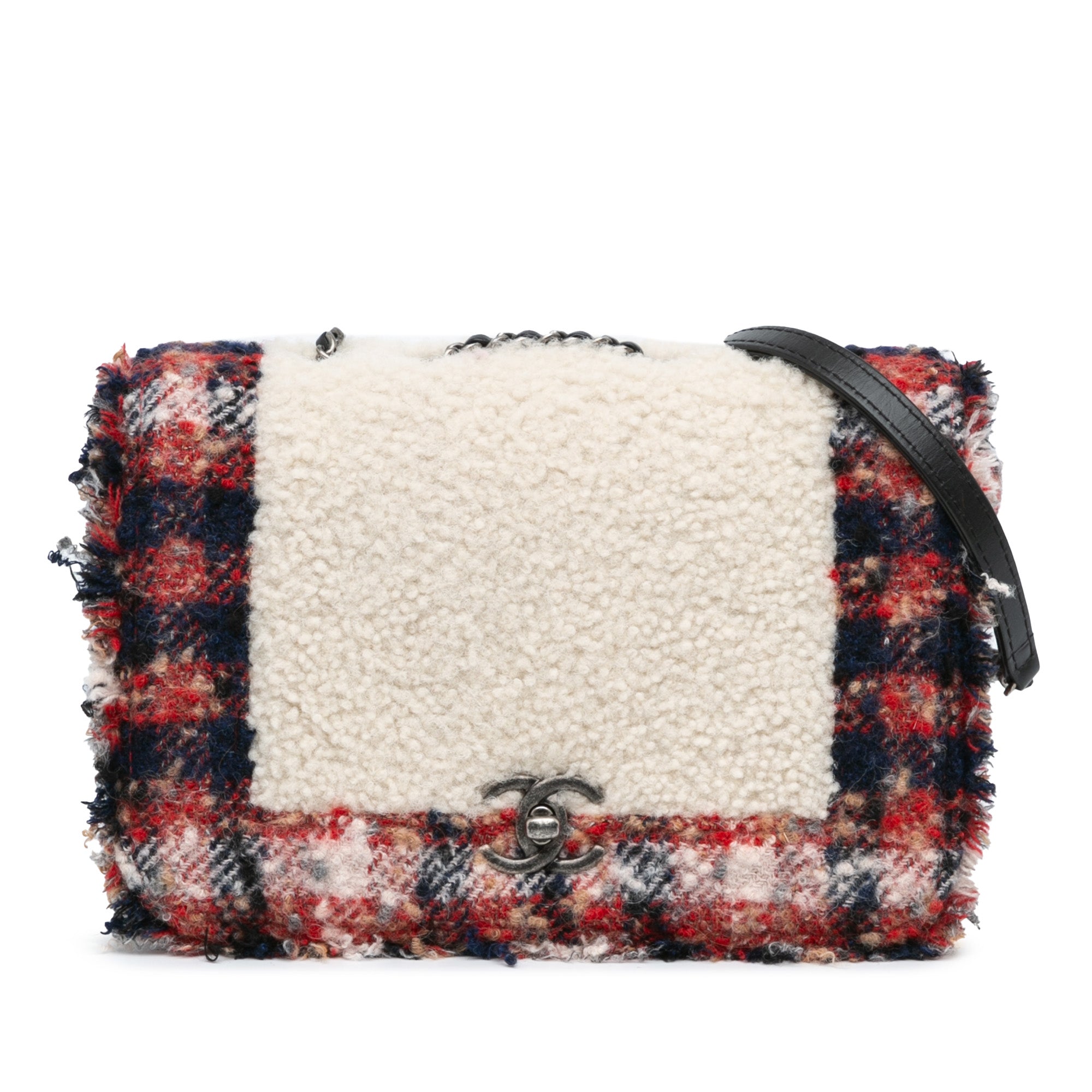 Chanel | Pre-Owned CC Tweed and Shearling Single Flap | Multi