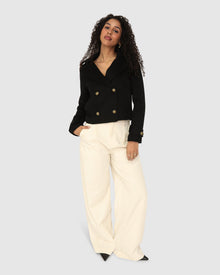 Women | Better Off Wool Blend Military Peacoat | Black