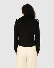 Women | Better Off Wool Blend Military Peacoat | Black