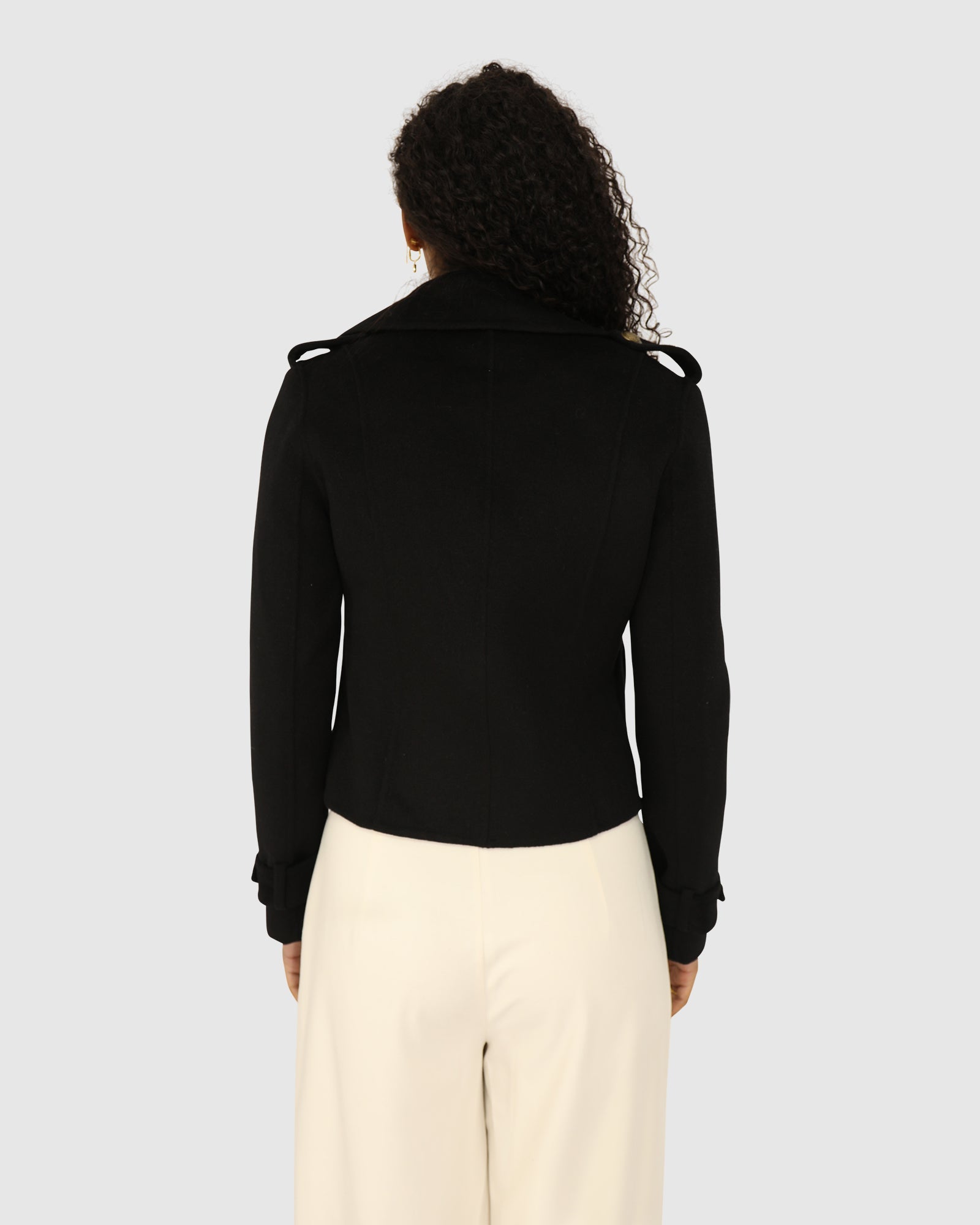 Women | Better Off Wool Blend Military Peacoat | Black