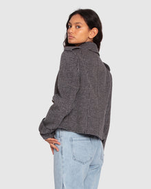 Women | Better Off Wool Blend Military Peacoat | Black/White