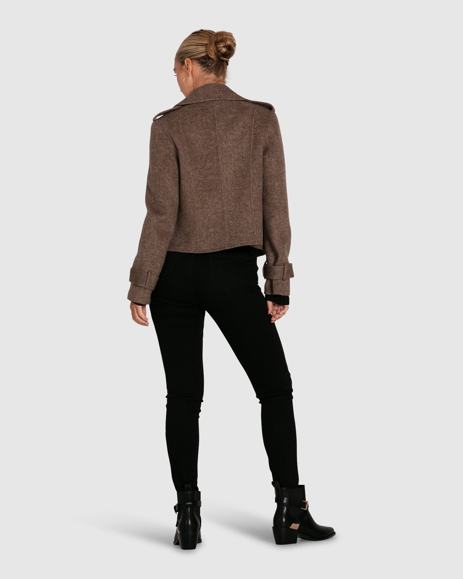 Women | Better Off Wool Blend Military Peacoat | Walnut