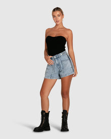 Women | Bring The Heat Denim Shorts | Stonewash