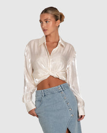 Women | Back To You Iridescent Shirt | White