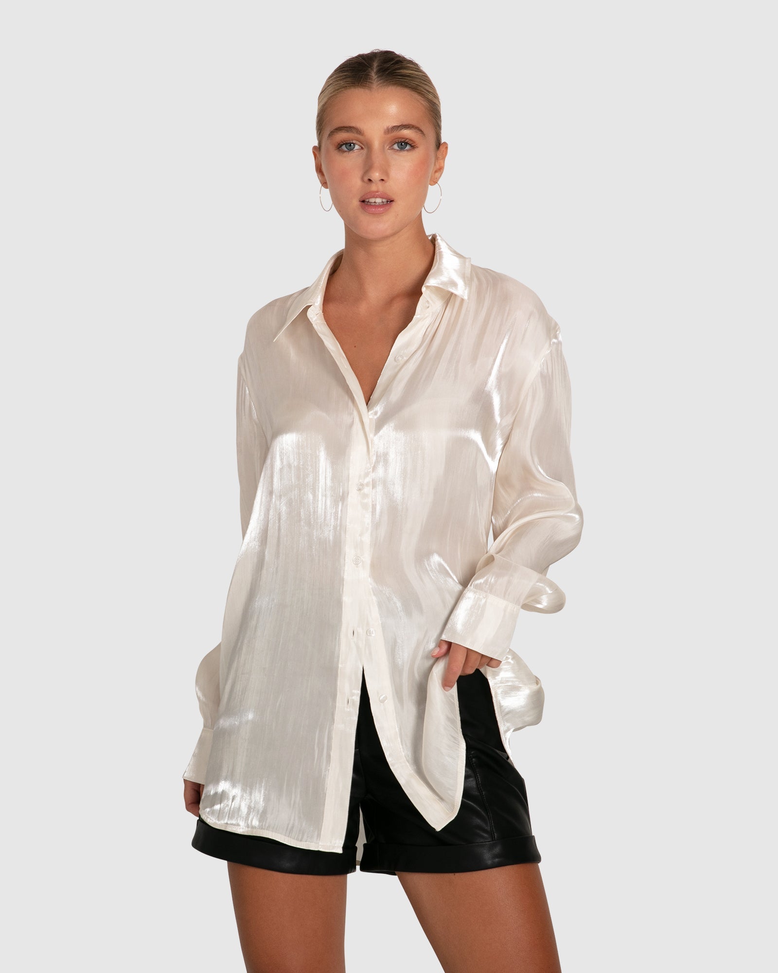 Women | Back To You Iridescent Shirt | White