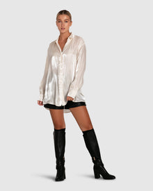 Women | Back To You Iridescent Shirt | White