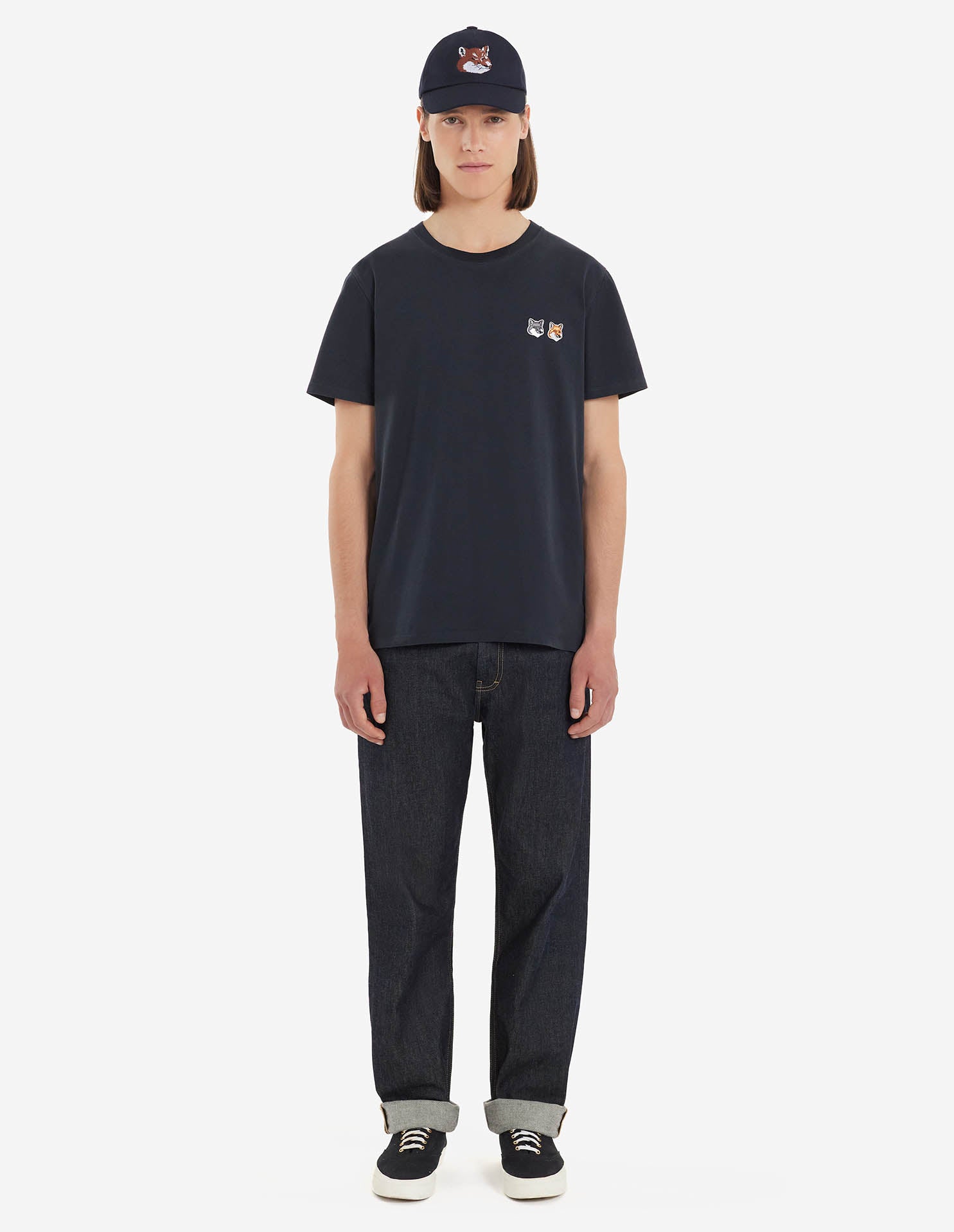 Unisex | Double Fox Head Patch Classic Tee-Shirt | Anthracite
