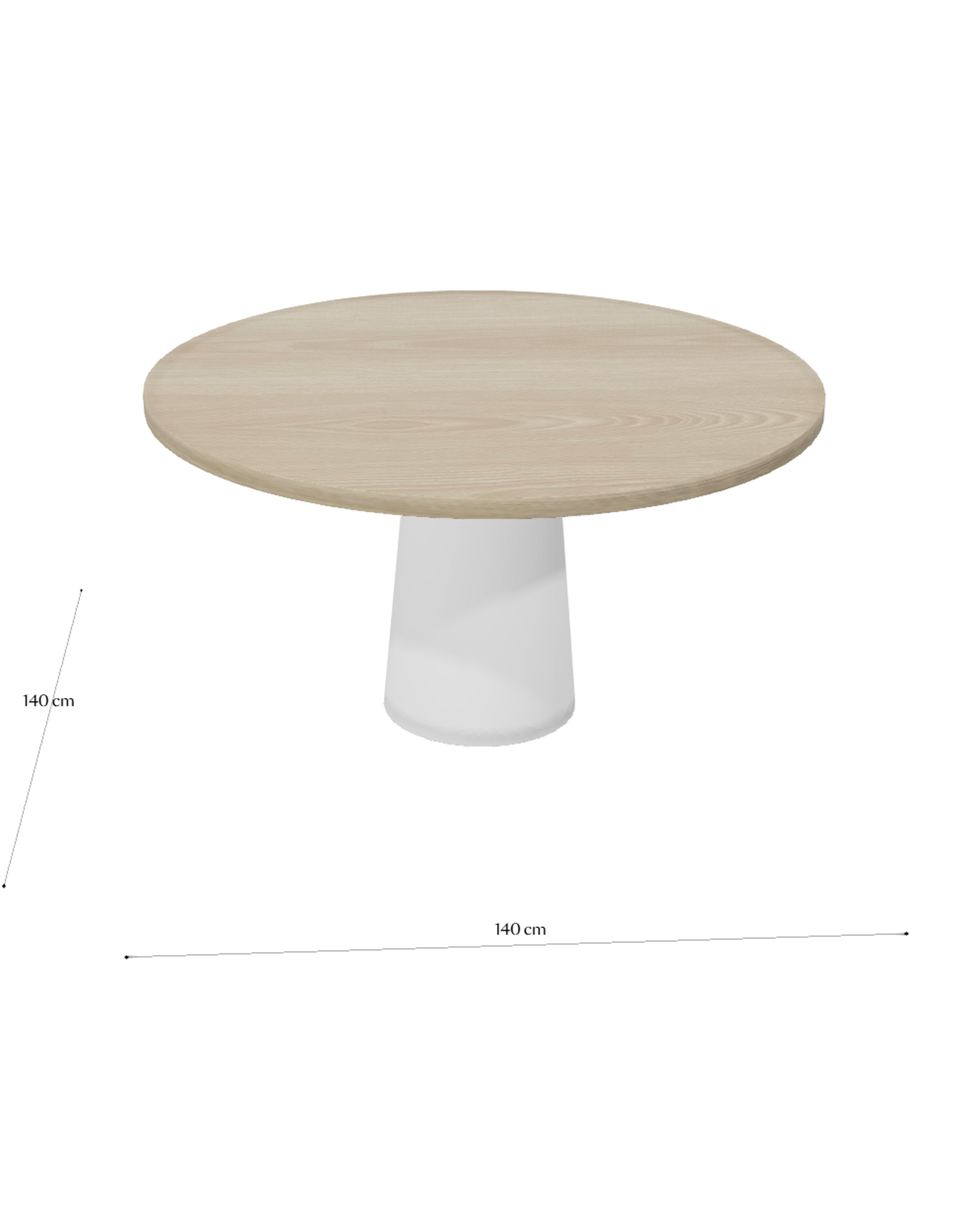 (BUNDLE) Container Top Oak D140 | White Wash Stained & Container Table Foot 7143 | White