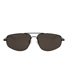 Bottega Veneta Aviator Metal Sunglasses | Black