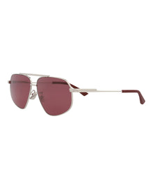 Bottega Veneta Aviator Metal Sunglasses | Silver