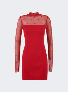 Women | Givenchy | Mock Neck Midi Tubino Dress Vermilion Red