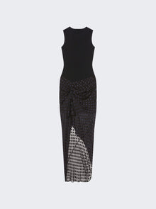 Givenchy | Draped Dress In Jersey And Polka Dots Dévoré Satin | Black