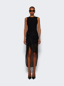 Givenchy | Draped Dress In Jersey And Polka Dots Dévoré Satin | Black