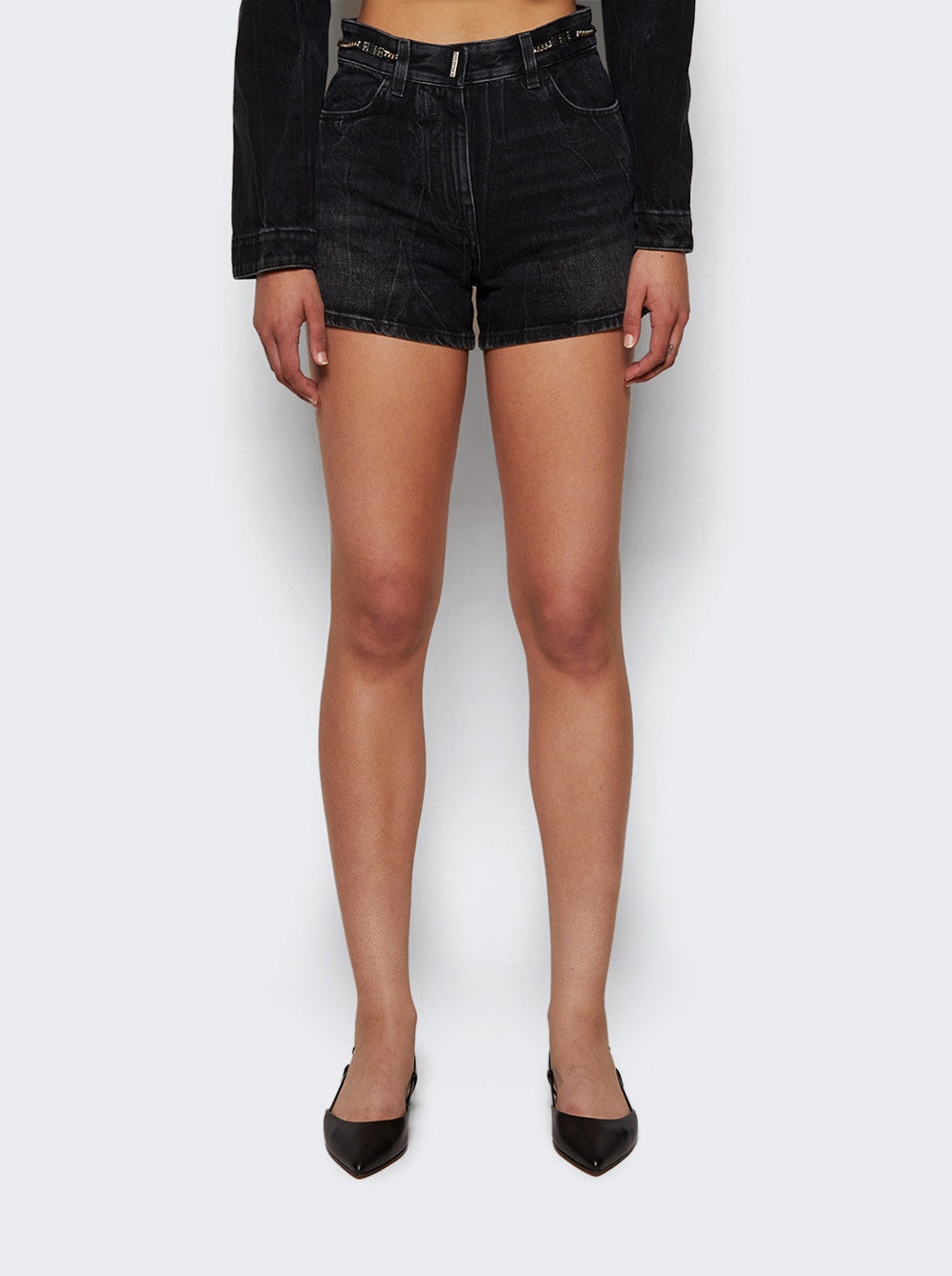 Givenchy | Denim Shorts With Chain | Black