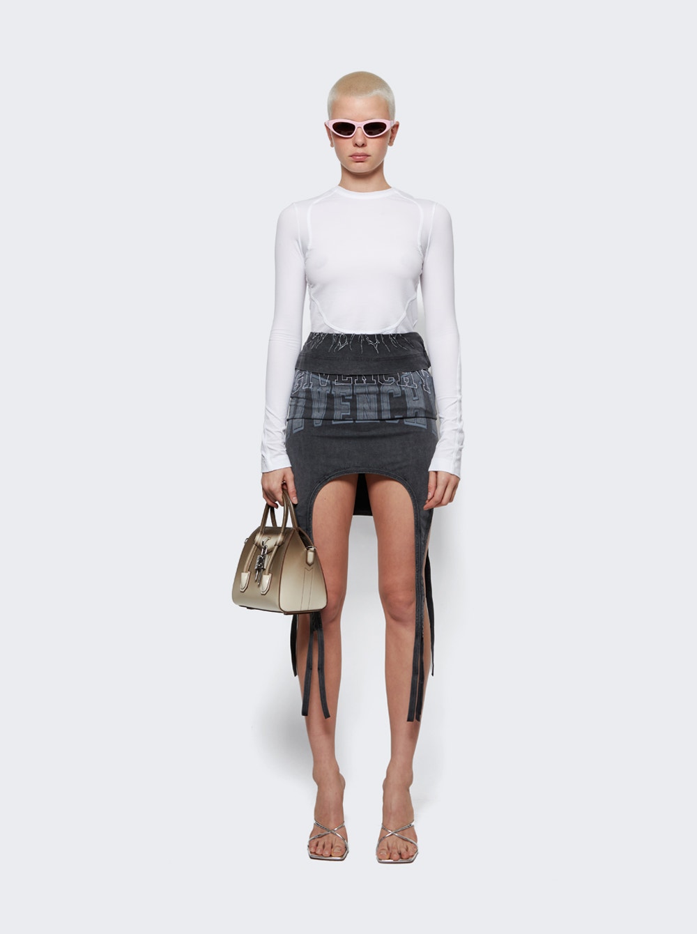 Women | Givenchy | Triple Stitched Open Cuts Top | White
