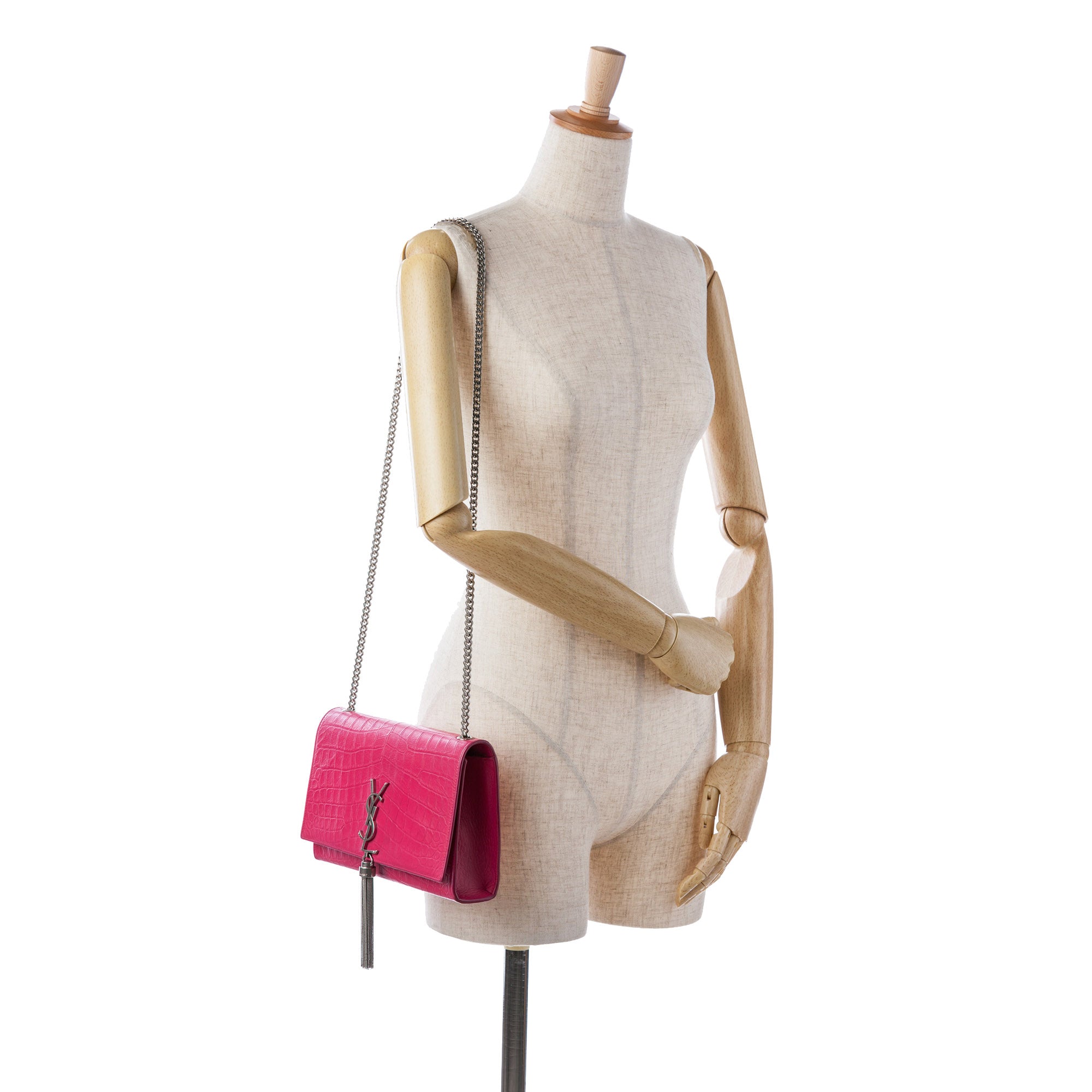 Saint Laurent | Pre-Owned Medium Embossed Kate Tassel Crossbody | Pink