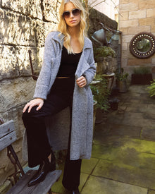 Women | Born To Run Sustainable Sweater Coat | Grey