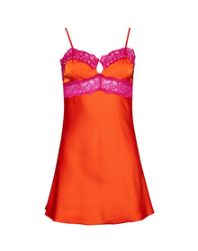 Babydoll Slip Dress | Orange/Magenta