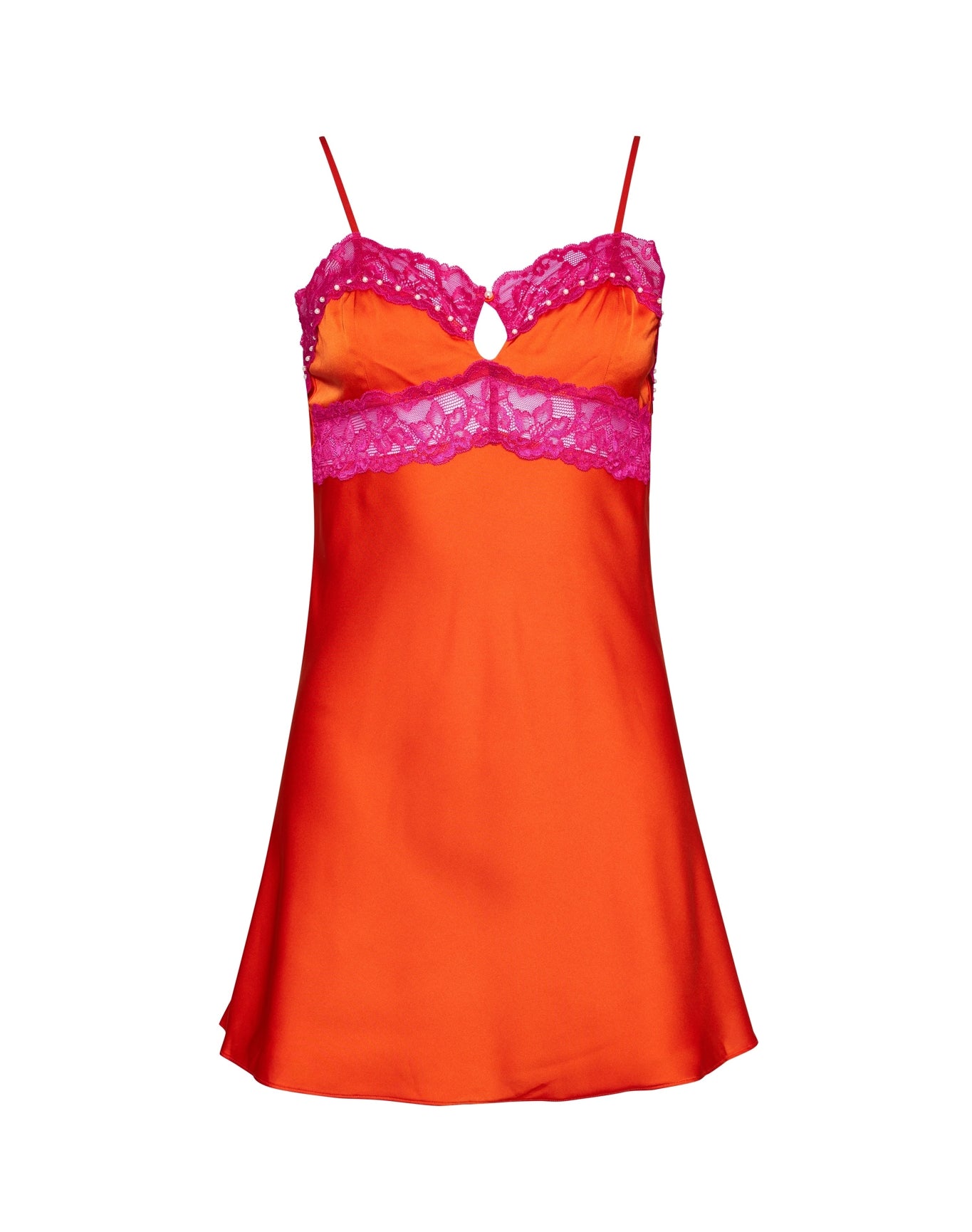 Babydoll Slip Dress | Orange/Magenta