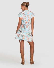 Women | Love Shack Mini Wrap Dress | Light Blue