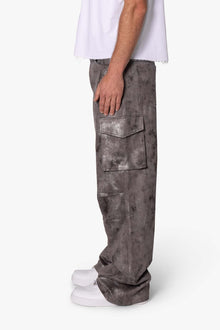 Baggy Dual Tone Sueded Cargo Pants | Grey