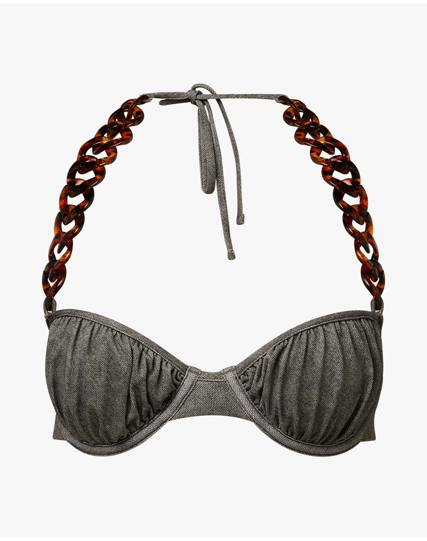 Balconette Chain Bikini Top | Grey