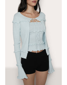 Balena Crochet Cardigan | Powder Blue