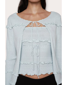 Balena Crochet Cardigan | Powder Blue
