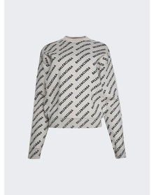 Balenciaga | Women | Crewneck Sweatshirt | Chalky White x Black