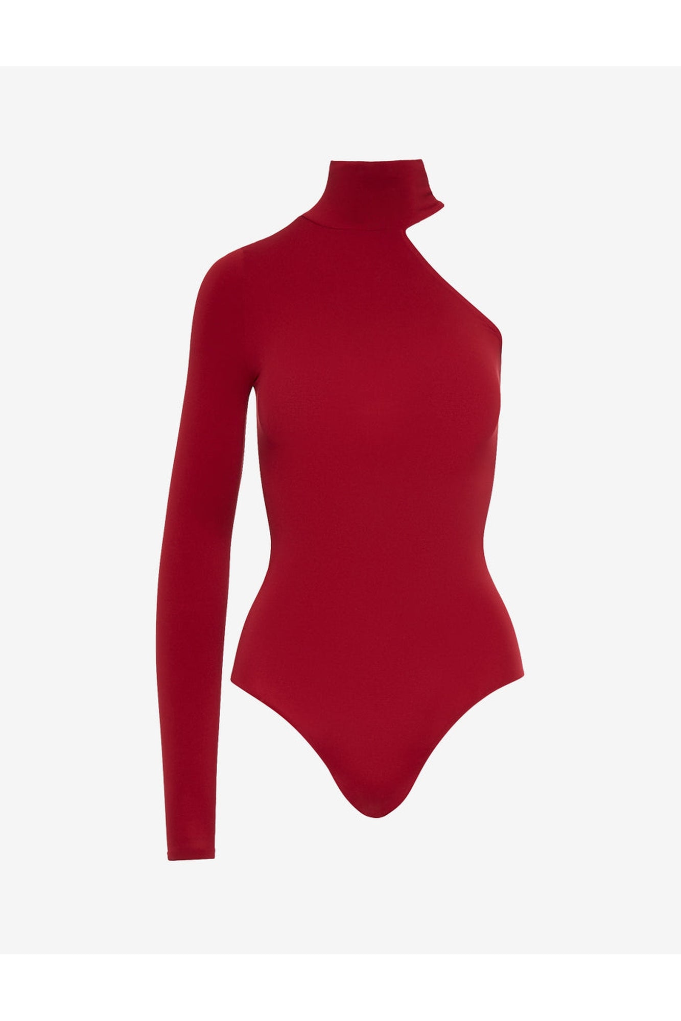 Ballet One-Shoulder Turtleneck Bodysuit | Garnet