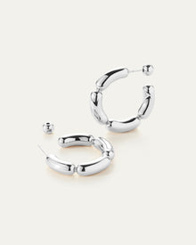 Balloon Link Hoops | Silver Dipped Brass