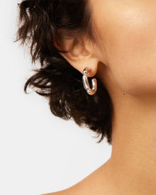 Balloon Link Hoops | Silver Dipped Brass