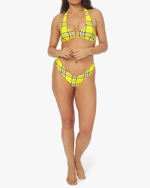 Delilah 90's Plaid Bikini Bottom | Vibrant Yellow