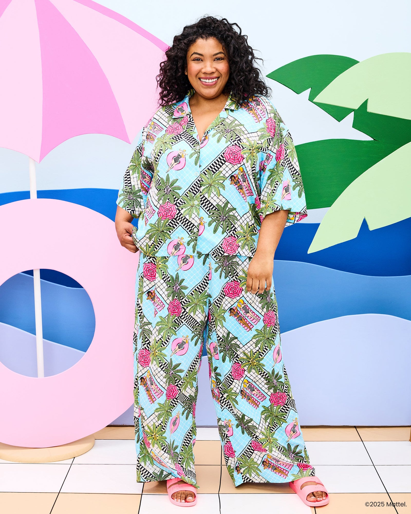 Barbie + Printfresh Retro Relaxation - Satin Wildest Dreams Set | Retro Blue