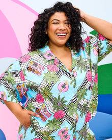 Barbie™ + Printfresh Retro Relaxation - Satin Wildest Dreams Set - Retro Blue - Printfresh