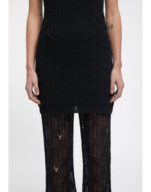Barry | Lace Knit Mini Dress | Black