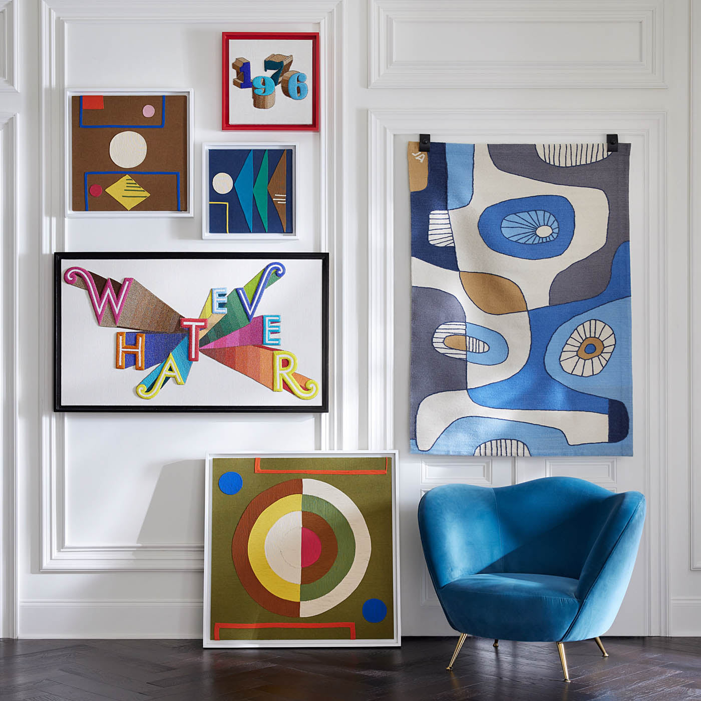 Monterey Shapes Corded Art | Brown/Multi