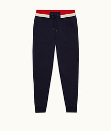 Beagi Classic Fit Stripe Waistband Cotton Sweatpants | Navy