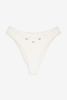 Beck High Wasted Waffle Bikini Bottom White